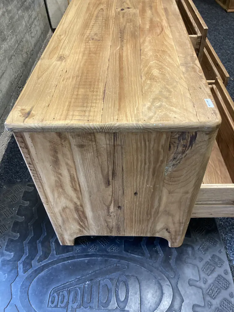 Ex Early Settler Kalise Reclaimed Timber 6 Drawer TV Unit. H55 W180 D45cm Image 1++